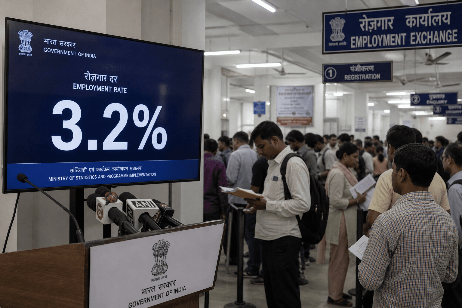 India's Unemployment Rate: Why the Government's 3.2% and 9.2% Numbers Tell Very Different Stories